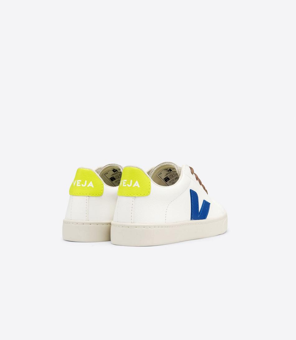 Veja Laces Chromefree Koža Jaune Fluo Dječje Esplar Bijele Indigo | HRIIZ45720