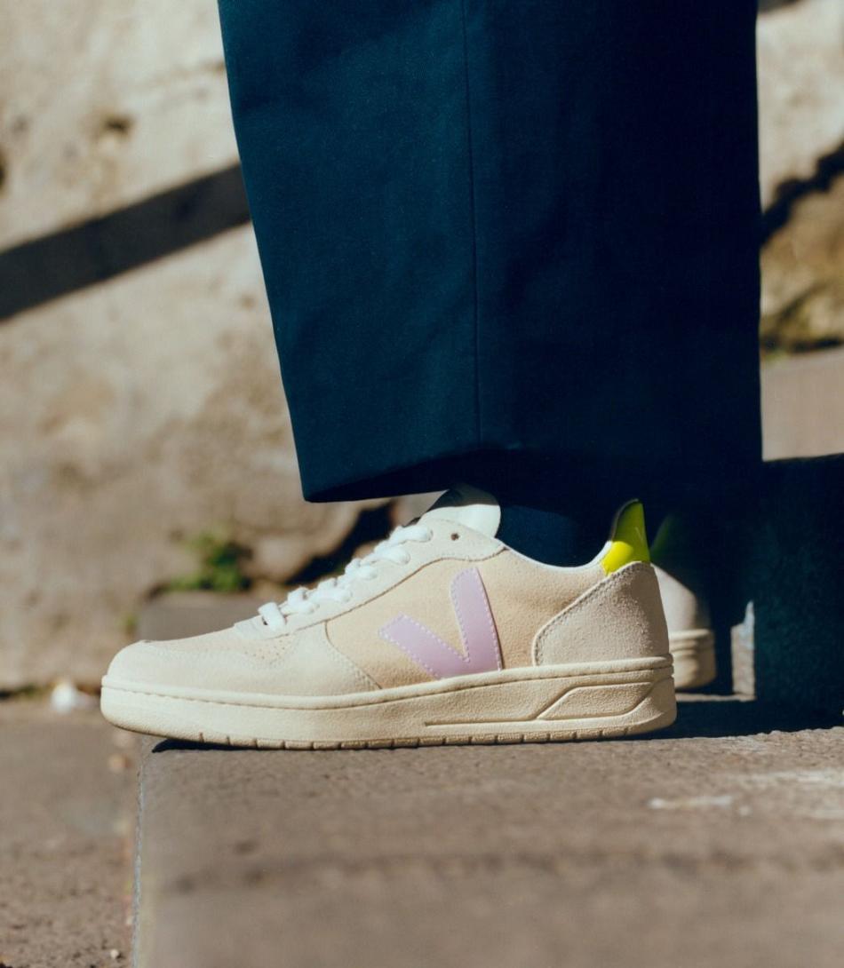 Veja Suede Multico Sable Parme Ženske V-10 Bijele | SHRVO80855