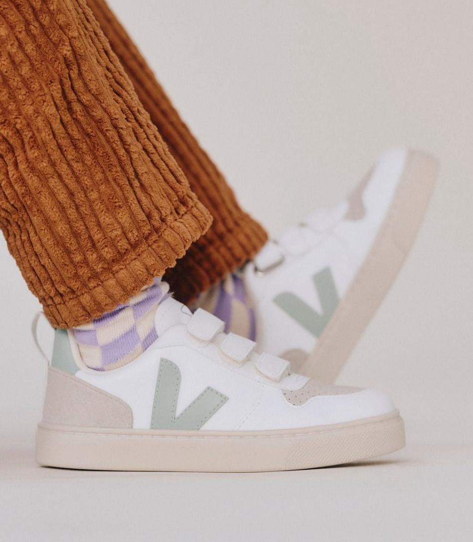 Veja V-10 Cwl Matcha Vegan Kids Bijele | HRDYB24454