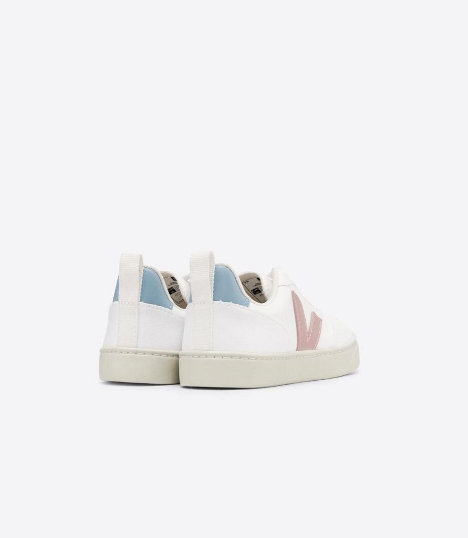 Veja V-10 Laces Cwl Babe Vegan Kids Bijele Plave | ZHRMJ14035