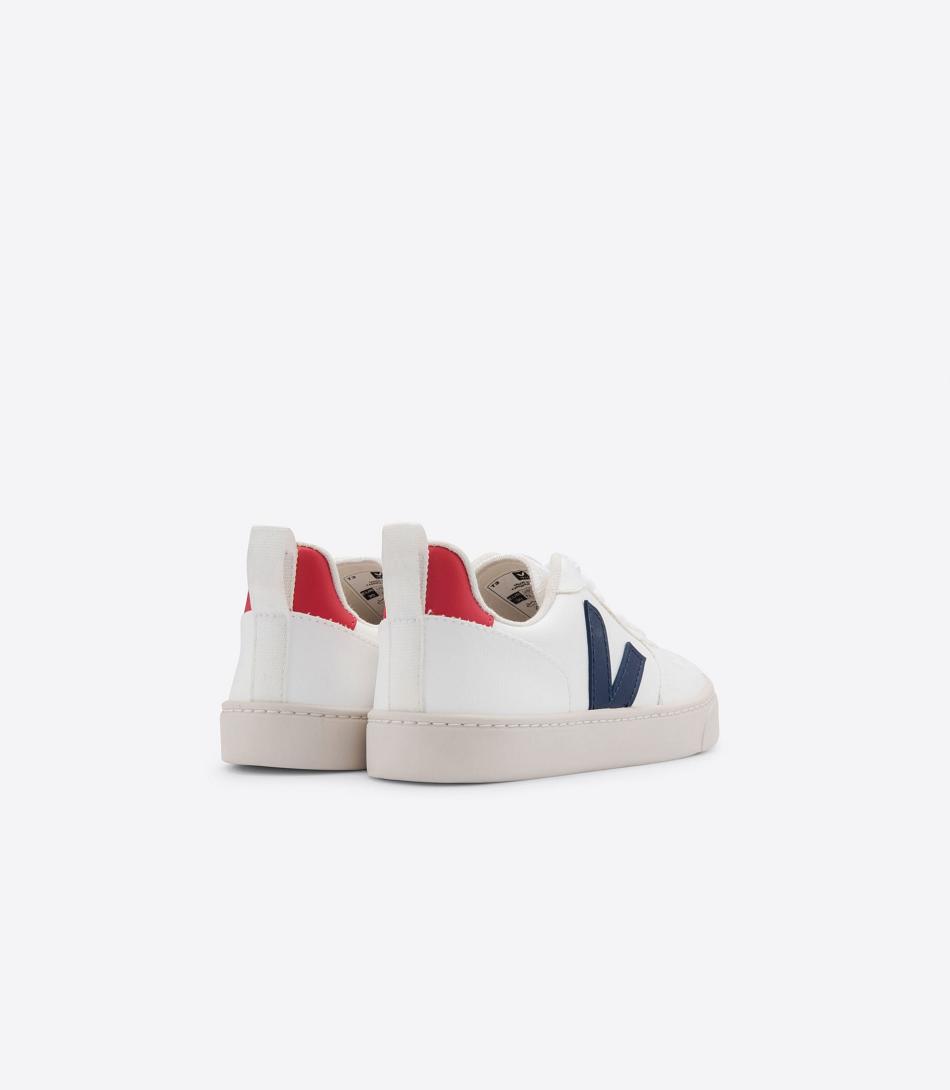 Veja V-10 Laces Cwl Cobalt Pekin Vegan Kids Bijele | AHRDF75167