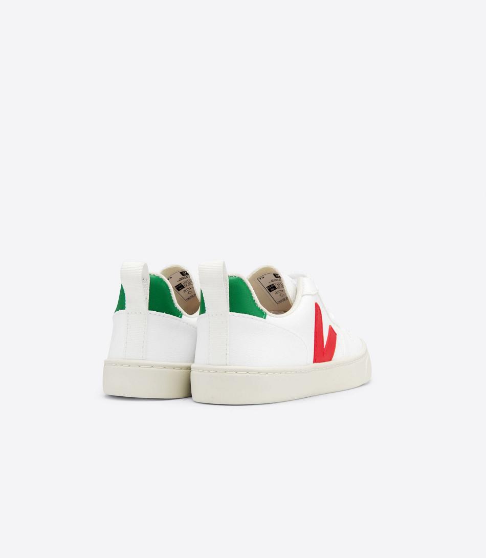 Veja V-10 Laces Cwl Pekin Emeraude Outlet Kids Bijele | GHRUC78951