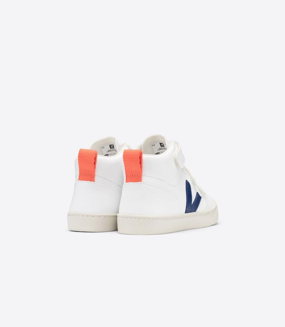 Veja V-10 Mid Cwl Cobalt Orange Fluo Vegan Kids Bijele | HRQAV73377