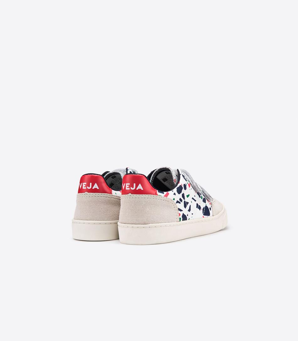 Veja V-12 Koža Terrazzo Pekin Outlet Kids Bijele | HREGJ41424