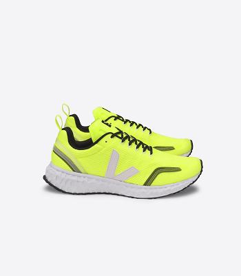 Veja Condor Mesh Jaune Fluo Outlet Adults Bijele | HRCVG10162