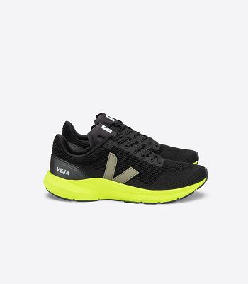 Veja Marlin Lt V-knit Kaki Jaune Fluo Vegan Adults Crne | GHREC96861